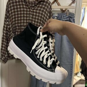 Converse Black High-Top Sneakers with White Soles